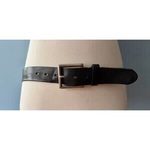 Black Leather Belt w/Heavy Duty Buckle Mens sz XL.